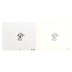 Snoopy Peanuts Production Cel and Drawing.