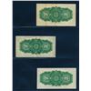Image 2 : DOMINION OF CANADA 1923 25 Cents. Lot of 3 Banknotes, DC-24a. Authorized in Fine-VF