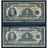 Image 1 : BANK OF CANADA 1935 $1.00 Osbourne-Towers. Lot of 2 Banknotes in Low Grade