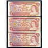 Image 2 : BANK OF CANADA 1974 $2.00. Lot of 8 Banknotes, BC-47. VF-UNC