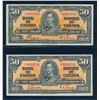 Image 1 : BANK OF CANADA 1937 $50.00. Lot of 2 Banknotes, BC-26. Graded: G-VF