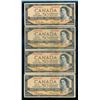 Image 1 : BANK OF CANADA 1954 $50.00. A lot of 4 Notes with Mixed Signatures, BC-42. VG-Fine
