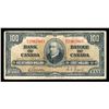 Image 1 : BANK OF CANADA 1937 $100.00, BC-27b Banknote Fine