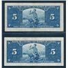 Image 2 : BANK OF CANADA 1937. Lot of 6 Mixed Denomination Banknotes in VG-VF