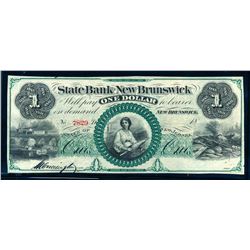 USA Undated Remainder New Jersey State Bank of New Brunswic $1.00 UNC