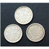 Image 1 : CANADA 1884-1885 A Lot of 3 Victoria 5 Cents in Good-Very Good