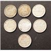 Image 1 : CANADA 1890-1896 A Lot of 7 Victoria 5 Cents in Good-Fine