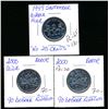 Image 1 : CANADA 1999-2000 A Lot of 3 Error Twenty-Five Cents Pride and September
