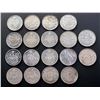 Image 1 : CANADA 1953-1967. Lot of 18 Elizabeth II Half Dollars Fine-UNC