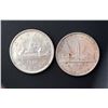 Image 2 : CANADA 1935-1939. Lot of 5 Silver Dollars in Very Fine-Almost Uncirculated
