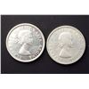Image 2 : CANADA 1955. Lot of 2 Silver Dollars, VF-AU