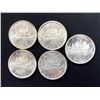 Image 2 : CANADA 1965-1967. Lot of 7 Silver Dollars Bullion Value