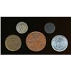 Image 2 : DENMARK 1771-1965 A 5 Coin Lot of Mix Denominations. Some Silver Fine-UNC