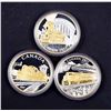 Image 2 : 2017 Locomotives Across Canada A 3 coin set $20.00 .9999 3.03 oz. in Special Steel Box w/COA