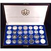 Image 1 : 1976 Montreal Olympic Games 28 Coin Set in Proof 30.31 oz.of .925 ßilver in Brown Box.