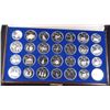 Image 2 : 1976 Montreal Olympic Games 28 Coin Set in Proof 30.31 oz.of .925 ßilver in Brown Box.