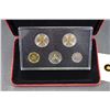 Image 2 : 2001-2006 A Lot of 4 Coin amd Stamp Sets .159 oz, AG w/ COA, Box and Sleave