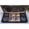 Image 2 : 2003-2016 A Lot of 5 Coin and Stamp Sets in Original boxes .9999 3.5 tr.oz.