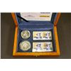 Image 3 : 2004-2008 A Lot of 6 Sets of Stamps and Coins in Wood Box w/Sleave 5.06 oz, AG