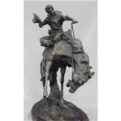 Western Cowboy Bucking Horse Bronze Sculpture