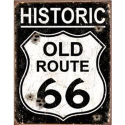 Old Route 66 - Weathered Metal Pub Bar, Garage Sign