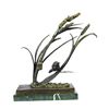 Image 1 : Signed Limited Edition Bird & Cattails Bronze Sculpture
