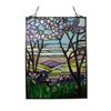 Image 2 : Purple Valley Stained Art Glass Hanging Window Panel