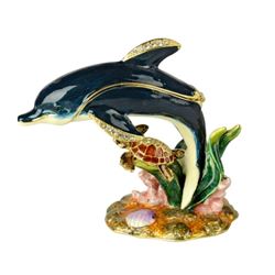 Sea Life, Dolphin & Turtle Trinket, Jewel Box