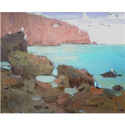 21stc Ukrainian Impressionism, Signed Seascape Painting
