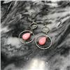 Image 2 : Peruvian Pink Opal Modern Sterling Silver Earrings