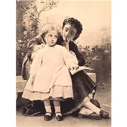 1880's Photogravure, The Reading Lesson