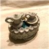 Image 2 : 19thc Staffordshire Tea Set Porcelain Fairing Box