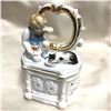 Image 1 : 19thc German Victorian Conta Boehme Fairing Trinket Box, Boy & Kitty Cat