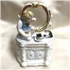 Image 2 : 19thc German Victorian Conta Boehme Fairing Trinket Box, Boy & Kitty Cat