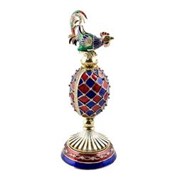 Faberge Inspired Rooster Egg Clock