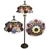 Image 1 : Victorian Roses Stained Glass Floor Lamp