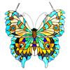 Image 1 : Stained Art Glass Butterfly Hanging Window
