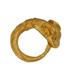 Vintage Gold Zodiac Ram, Goat Brooch Pin