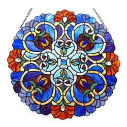 Stained Art Glass Hanging Window Panel