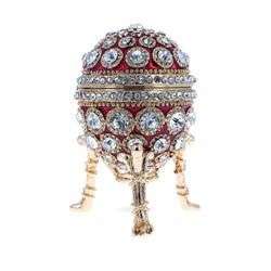 Russian Round Crystals Trinket Jewel Box Egg