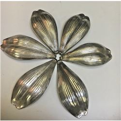 Set of Vintage Silvered Bronze Leaf Form Nesting Trays