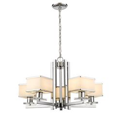 Contemporary Chrome & Opal Glass Pendant Light