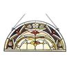 Image 1 : Tiffany Style Stained Glass Semi Circle Hanging Window Panel