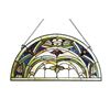 Image 2 : Tiffany Style Stained Glass Semi Circle Hanging Window Panel