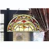 Image 3 : Tiffany Style Stained Glass Semi Circle Hanging Window Panel