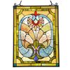 Image 1 : Tiffany-style Blue Green Stained Art Glass Hanging Window
