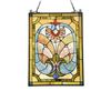 Image 2 : Tiffany-style Blue Green Stained Art Glass Hanging Window