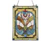Image 3 : Tiffany-style Blue Green Stained Art Glass Hanging Window