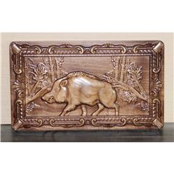 Russian Wild Boar Wooden Carving, Cutting Serving Board