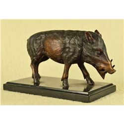 Wild Boar Pig Bronze Sculpture